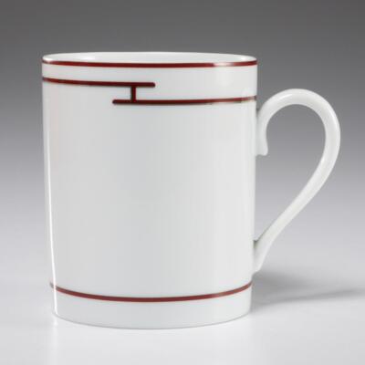 281 HERMES エルメス RYTHME(RED ) 白地 赤ライン Hermes Rhythm Art Deco Red White Coffee Mug Orange Box France | eBay
