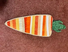 Spring or Easter Table Runner Carrot Home made 9" x 24"