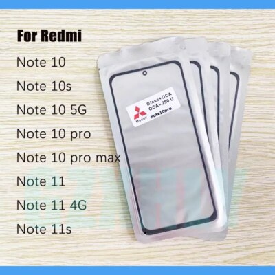 Front Outer Lens Panel For Xiaomi Redmi Note 11 11s 10s 4G Note 10 Pro Max 5G