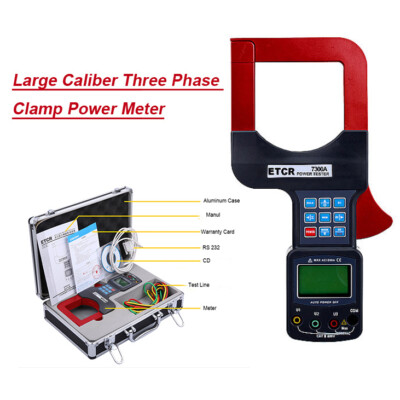 Digital Large Caliber Three Phase Clamp Power Meter with Automatic Shift 2000A