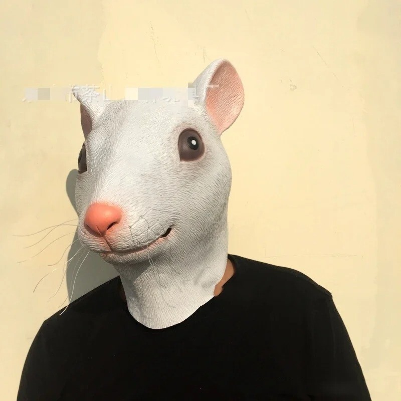 Funny Realistic Mouse Rat Latex Head Mask Halloween Costume Party