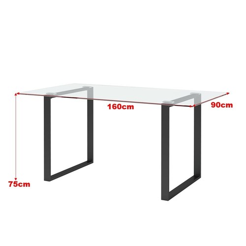 160cm Long Glass Dining Table Chairs Set 4/6/8 Seater Room Kitchen Dinette Table - Picture 19 of 28
