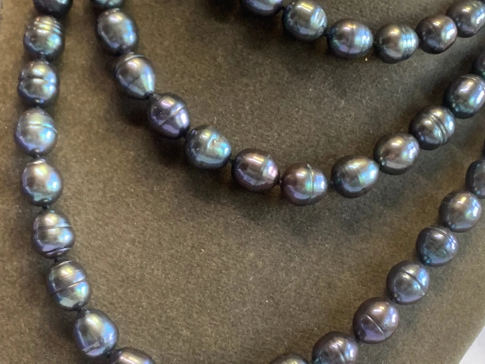 14K Yellow Gold Pearl Necklace 50" Fine Jewelry Box Clasp - Image 3 of 4