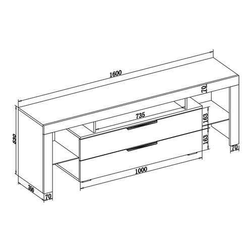 TV Cabinet Black TV stand Entertainment Unit RGB Gloss Furniture with drawers - Picture 5 of 12