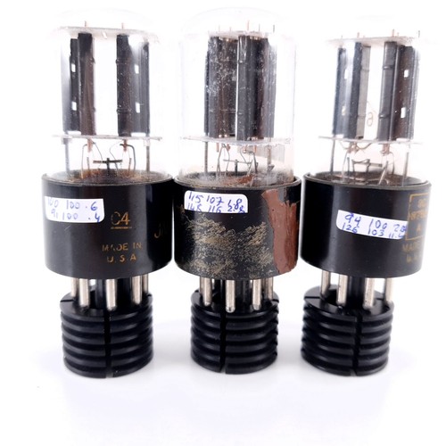 3 X 6SN7GT / VT231 RAYTHEON TUBE. BAD BOY BLACK PLATES. 1940s PROD. AG #ENA - Picture 3 of 9