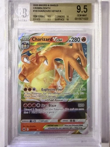 Pokemon 2023 Charizard VSTAR 019/159 Crown Zenith BGS 9.5