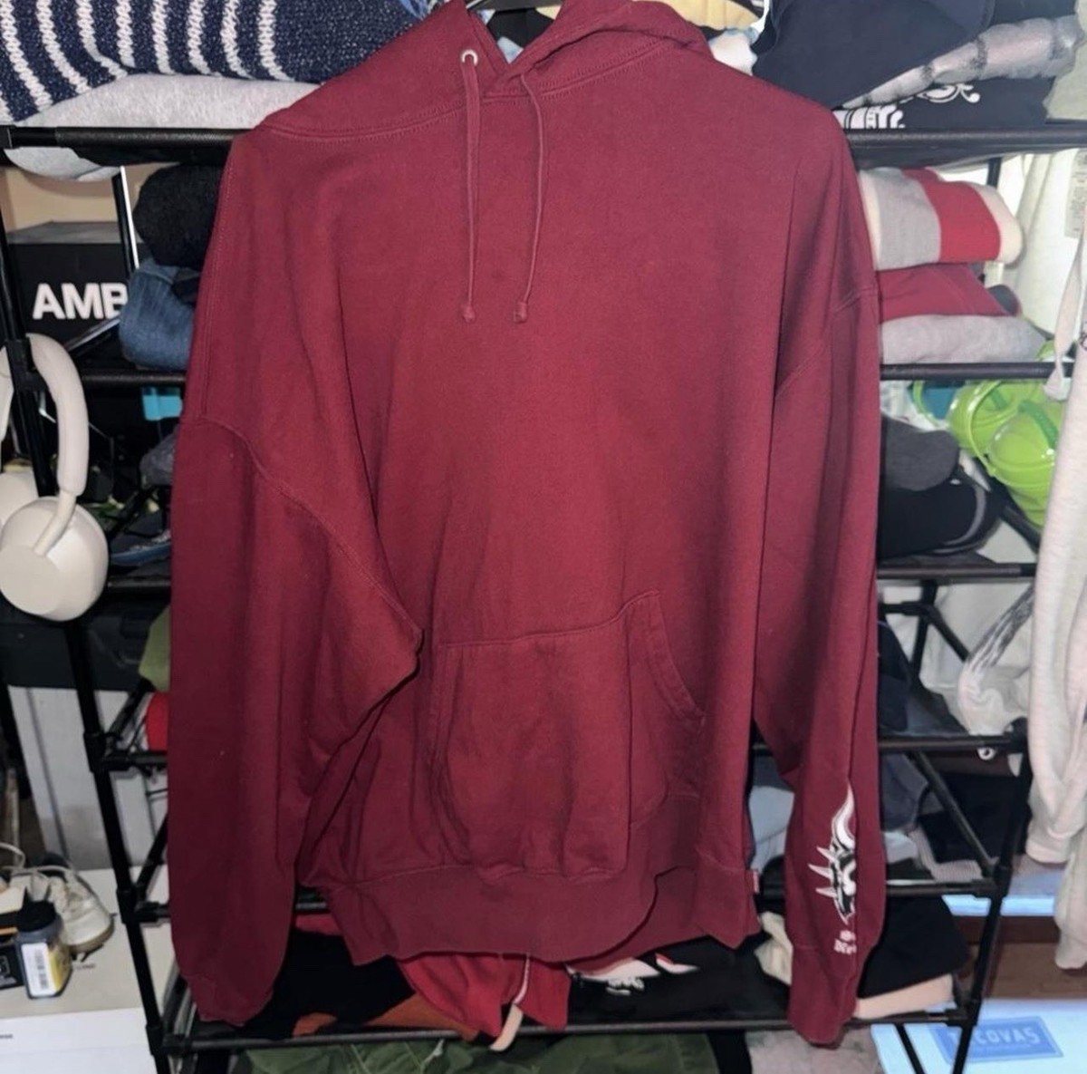 Supreme x bounty hunter Burgundy Graphic Print Pullover Hoodie