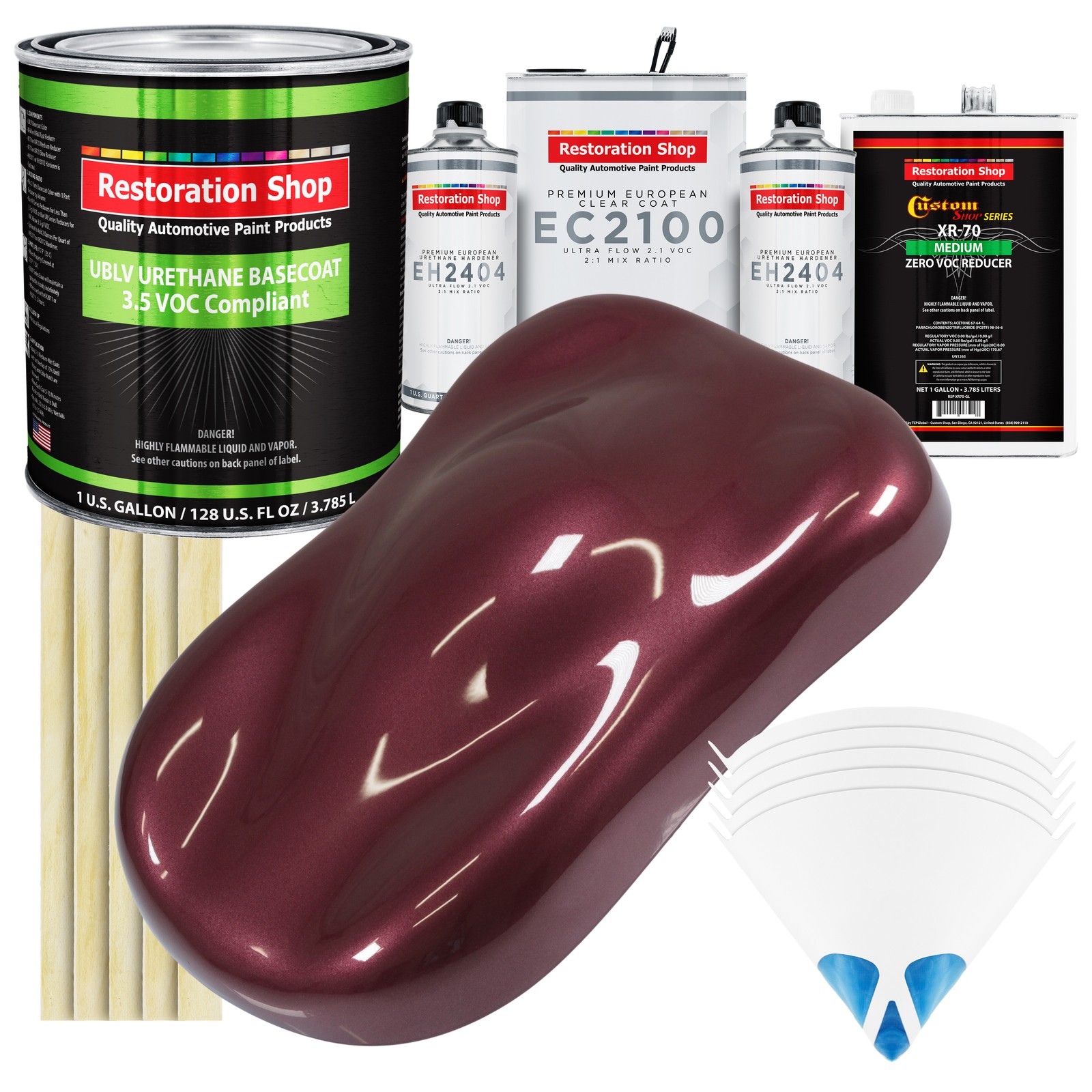 Vintage Burgundy Metallic Low VOC Urethane Paint Kit with Euro Clear Coat Gallon