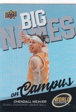2025 UPPER DECK WORLD OF SPORTS V2 BIG NAMES ON CAMPUS #BNC-CW CHENDALL WEAVER