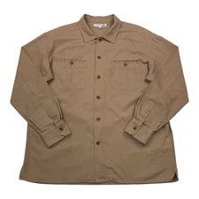 Uniqlo x JW Anderson Overshirt Men's XL Beige Oversized Twill Work Shirt