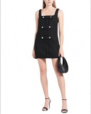 Versace Black Medusa Button Down Mini Dress - Size IT 48, NWT