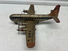 Vintage Tin NW Airlines NWA Tin Toy Airplane Japan Wind-Up Northwest Airlines