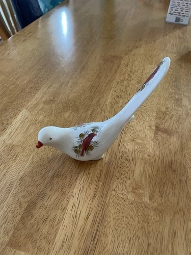 Fenton Milk Glass Hand Painted Signed Bird Cardinals