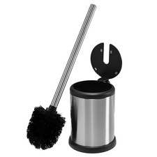 Toilet Brush with Holder  Self-Closing Lid  360  Cleaning Head  Compact