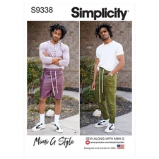 Simplicity 9338 Sewing Pattern for Mimi G Men's Shorts & Pants Size: A (XS-XL)