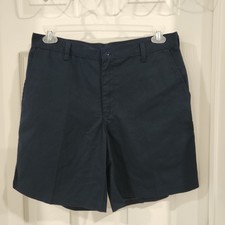 Cintas Comfort Flex Waist Size 34 Uniform Work Shorts 31196353 Flat Front Blue