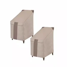 25.5 In. L X 35.5 In. W X 45 In. H, Beige Monterey Stackable Patio Chair Cover (