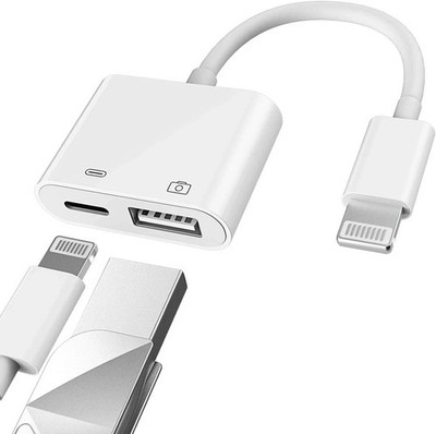 Apple Certified Lightning Male to USB Female Adapter OTG and Charger Cable for I