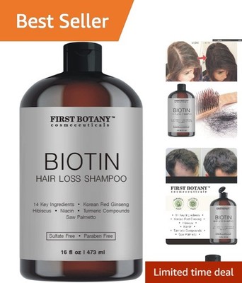 Luxury Hair Regrowth Shampoo 16 fl oz - Natural DHT Blockers for All Hair Types