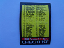 1985 Topps Checklist #1 numbers 1-132 Football Card 394