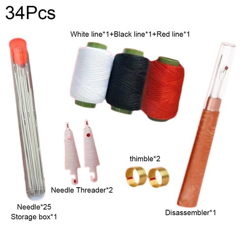 37PCS Sewing Tool Set, Needles Thread Hand Repair Tools, DIY Hand CraftSet R9E4