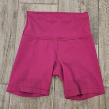 Lululemon Wunder Train High-Rise Shorts 6" Size 4 Magenta Pink Yoga Biker Gym