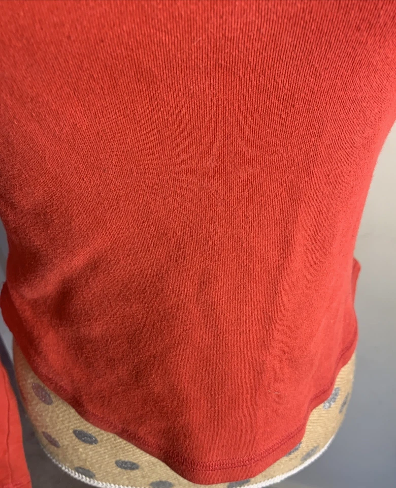 Top Bebe Vintage Y2K Rojo Estrás Logo Pequeño Años 2000 Mcbling Manga Larga Foto 4 de 4