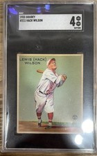 Vintage 1933 Goudey Baseball Card #211 Lewis (Hack) Wilson SGC Graded 4 VG / EX