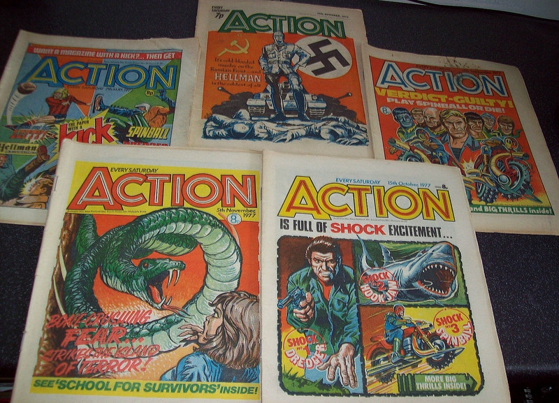 Vintage x5 Issues of - ACTION Comic (Hook Jaw) - Complete - G+