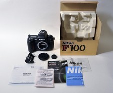 Nikon F100 Body with Nikon Body Cap, Battery Caddy, Eyecup, Orig Box, Cover - VG