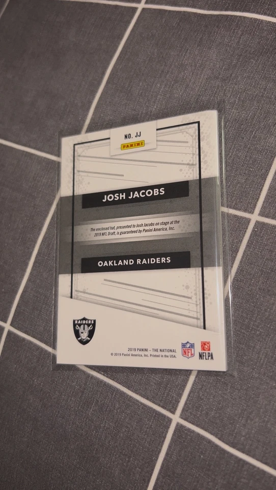 2019-20 Josh Jacobs Panini National Rookie NFL Draft Materials Patch  /15  - Image 2 of 3