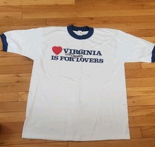Vintage 1980s Hershey’s Virginia Is For Lovers Ringer T-Shirt Made in USA XL