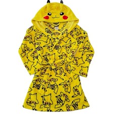 Pok mon Robe Pikachu Yellow Unisex Robe w/ Yellow Belt Youth Size 10