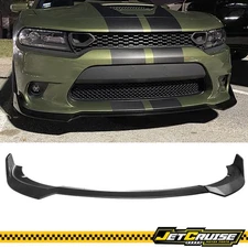 Fits 15-23 Dodge Charger SRT V1 3PCS Front Bumper Lip Splitter Matte Black ABS