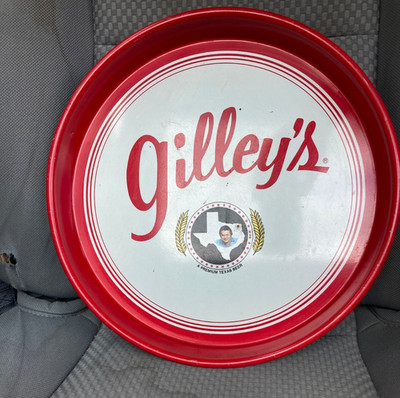 ROUND BEER TRAY 13'' GILLEY'S PASADENA TEXAS TX EARLY 70'S VINTAGE DRINK SERVING