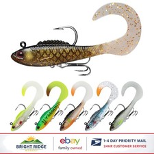 6-Piece Soft Fishing Lure Set with J Hook for Bass, Trout, Walleye Fishing