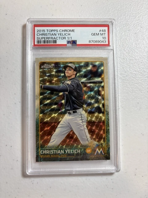 Christian Yelich 2015 Topps Chrome Superfractor 1/1 #48 PSA 10 BREWERS MARLINS