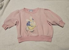 Vintage OshKosh B'gosh pink toddler sweatshirt with embroidered bunny graphic 2T