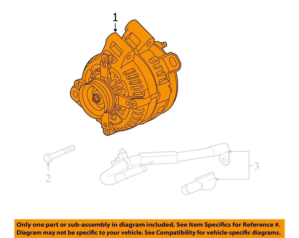 Alternador Chevrolet Equinox 2.4L 10-17 120 Amp PN-13500315 OEM Foto 3 de 4