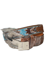 Nocona Aztec Light Blue Style 1 Belt, Brown Condition - New