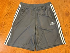 Adidas Mens Gray 3-Stripes Athletic Aeroready Shorts Size Large NWT