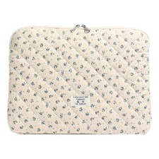 Puffy Laptop Sleeve Case Cute Computer Bag Flower Printed Quilted Laptop Carr...