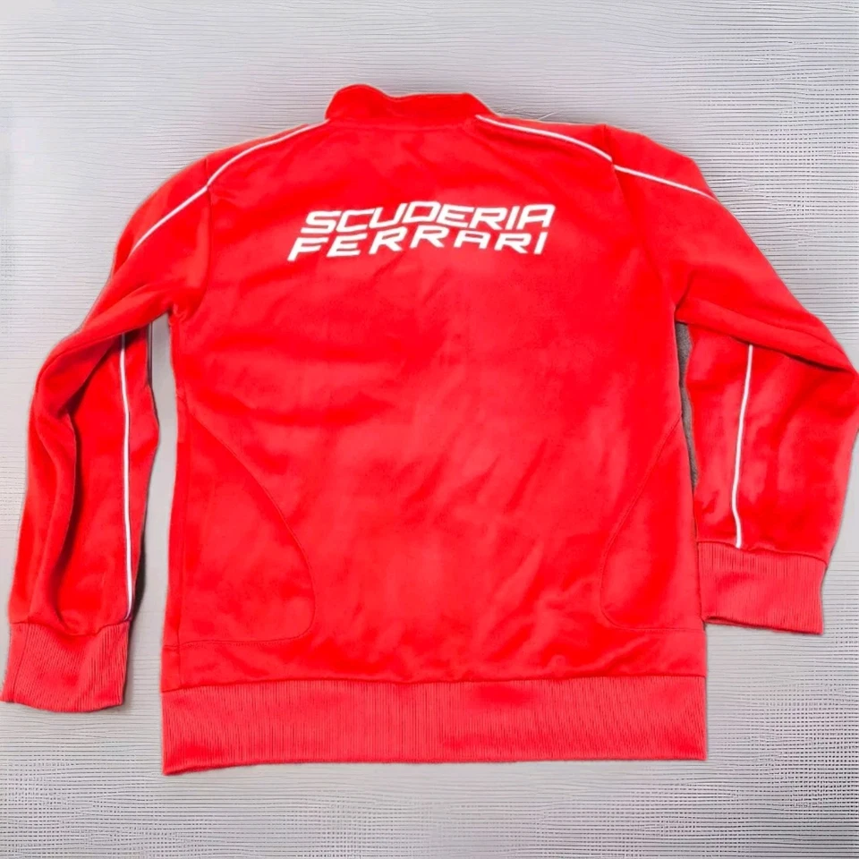 Puma Scuderia Ferrari Track Jacket Boys M Red Logo Zip Formula 1 - Image 4 of 4