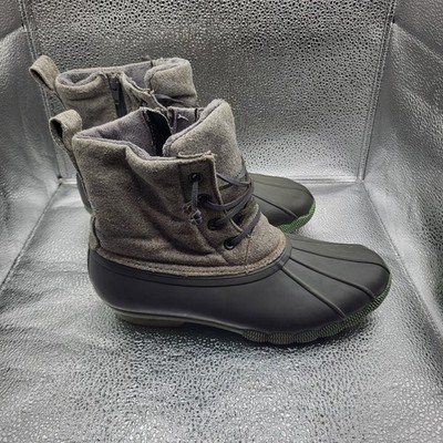 Duck Boots Waterproof Gray Lace Up Zip Ankle Boots Women's Sz 8 w/ Thinsulate