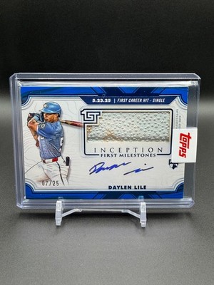 2025 Topps Inception Daylen Lile MLB First Milestone Auto Relic Blue /25