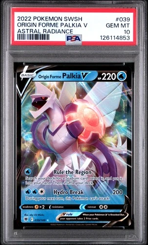 2022 POKEMON SWORD & SHIELD ASTRAL RADIANCE #039 ORIGIN FORME PALKIA V PSA 10