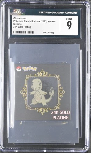 Pokemon Charmander Candy Stickers 2023 Korean Striking 24K Gold Plated