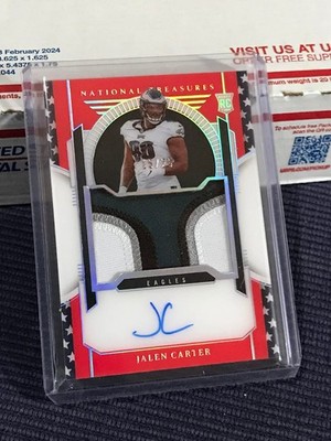 2023 National Treasures Stars & Stripes Silver 4CLR RPA Jalen Carter /25 Eagles