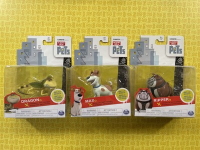 THE SECRET LIFE OF PETS LOT of 3 NIP POSEABLE FIGURES MAX RIPPER & DRAGON