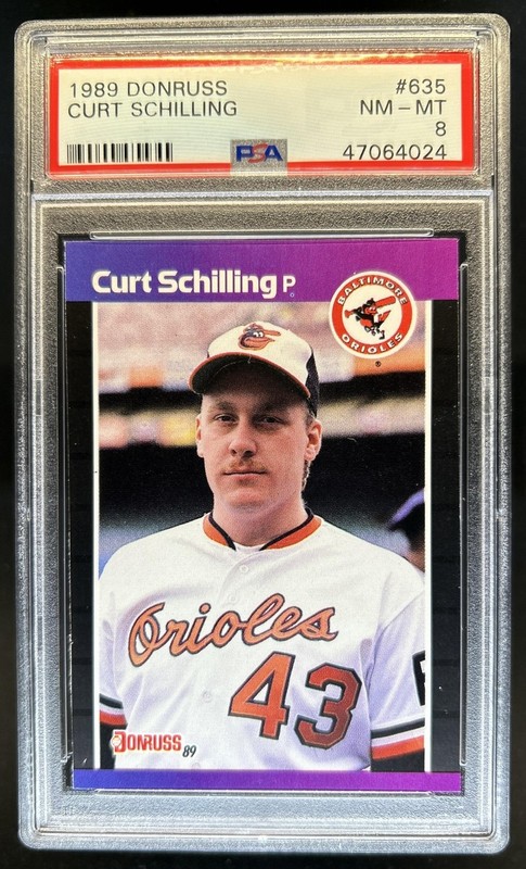 1989 Donruss Curt Schilling RC #635 Orioles PSA 8 Rookie